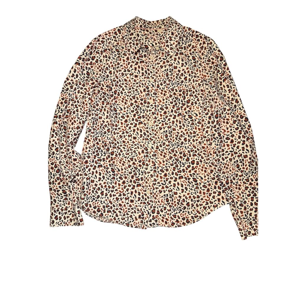 Boden Classic Shirt US 6 Animal Print Leopard Button Up Career Casual Blouse